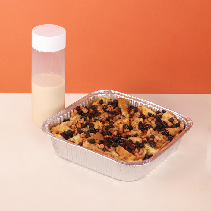 Baked Bread Pudding with Vanilla Sauce