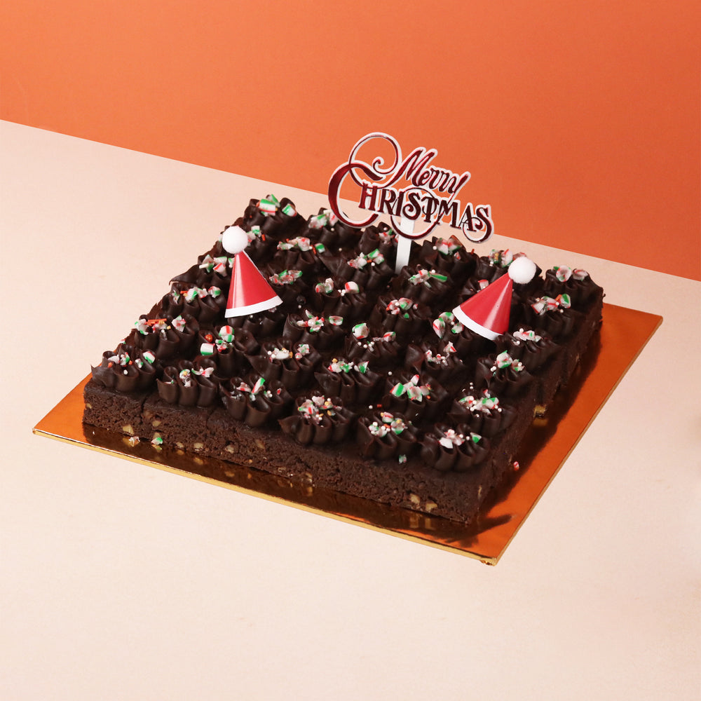 Christmas Chocolate Ganache Brownie Bites