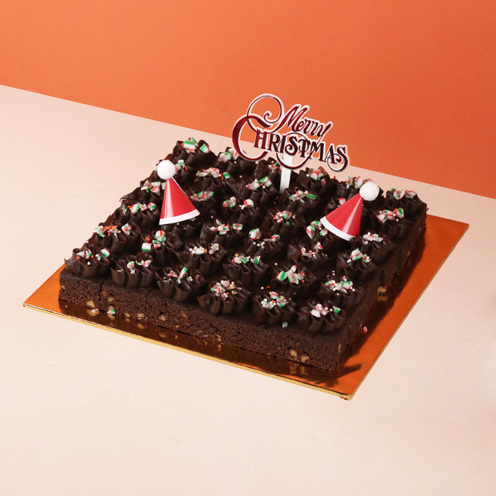 Christmas Chocolate Ganache Brownie Bites