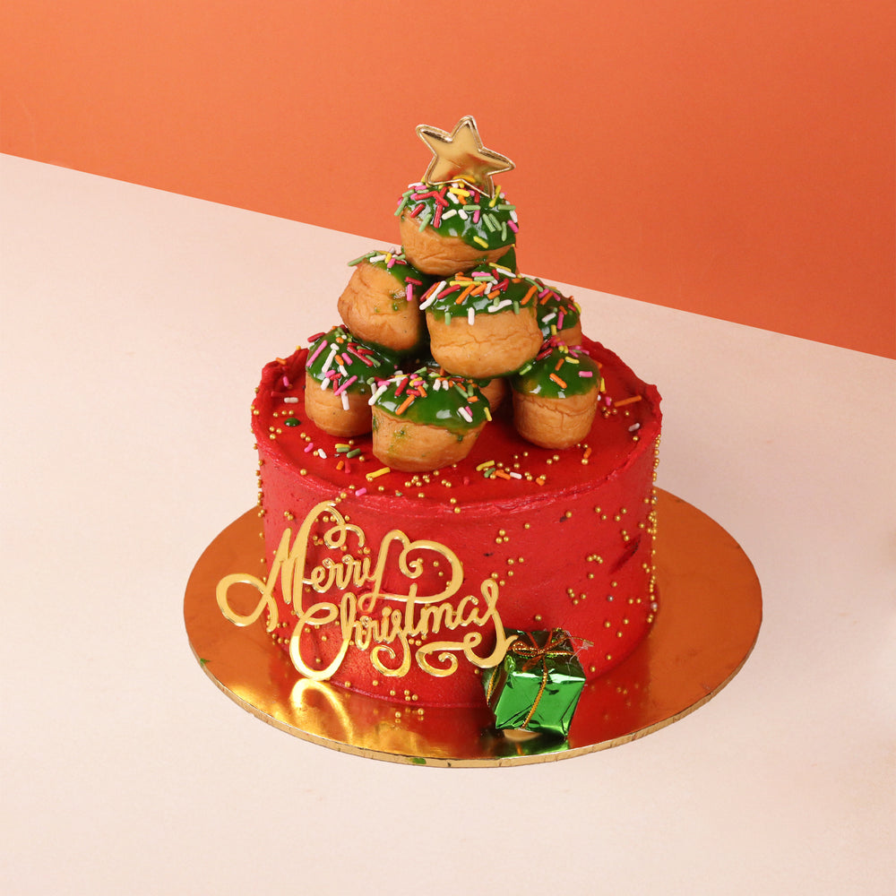 Donut Christmas Tree Cake
