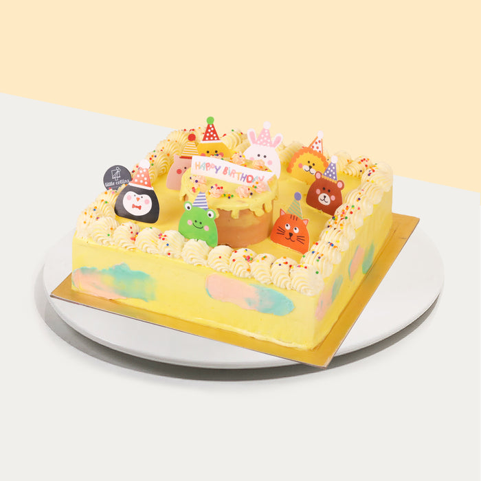 Animal Square Party Cake 8 inch