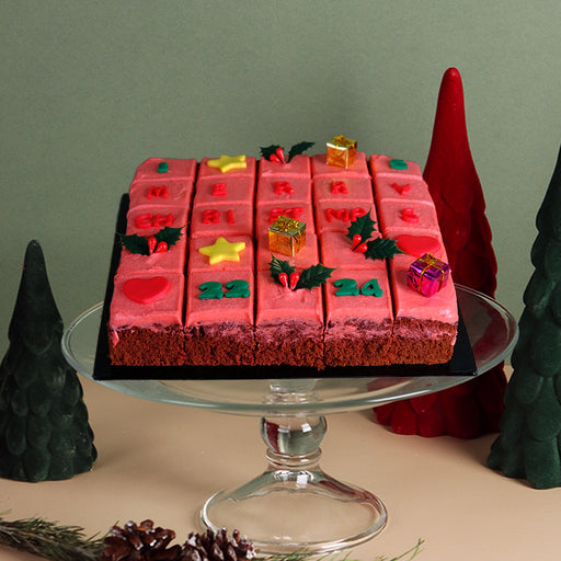 Christmas Red Velvet Brownie Advent Calendar Gift Box