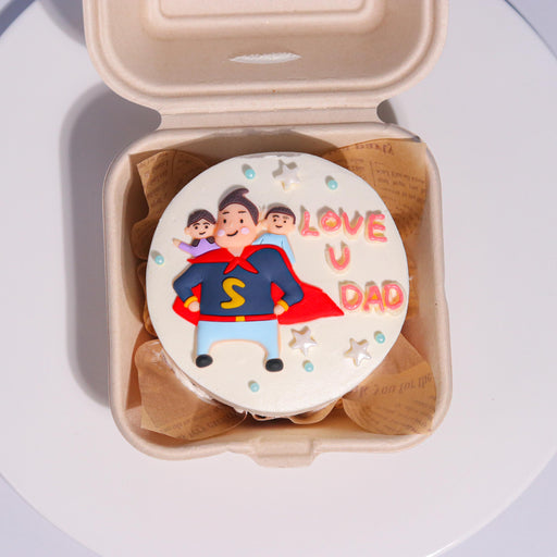 Love U SuperDad Bento Cake 4 Inch