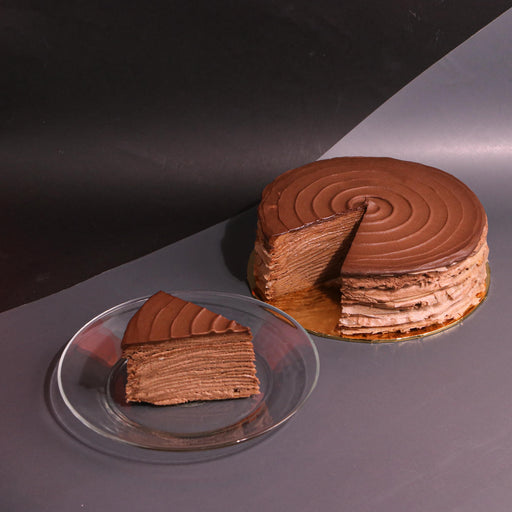 61% Dark Chocolate Mille Crepe Cake 6 inch
