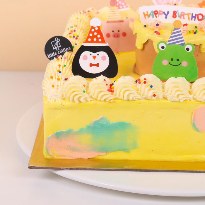 Animal Square Party Cake 8 inch