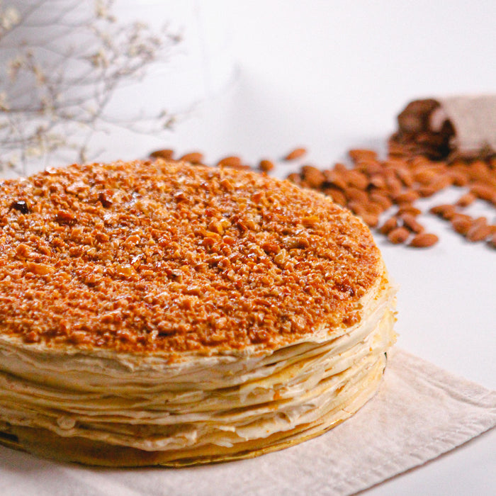 Almond Salted Caramel Mille Crepe | KL & Selangor Same Day Delivery | Birthday Cake