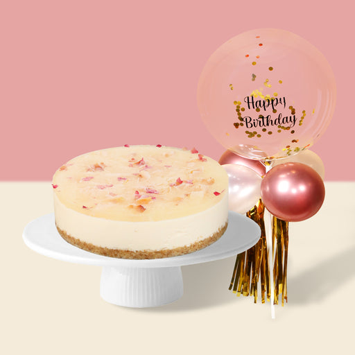 Lychee Frozen Cheesecake 6 inch [FREE PERSONALISED BALLOON]