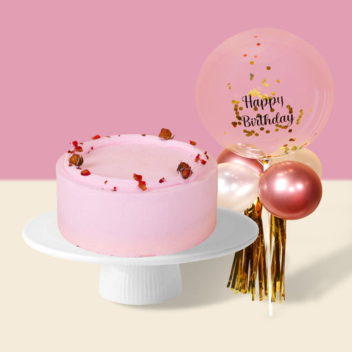 Rose Lychee Cake 6 inch [FREE PERSONALISED BALLOON]