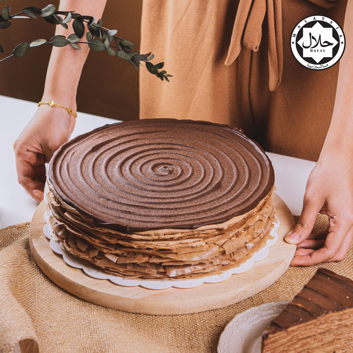 61% Dark Chocolate Mille Crepe Cake