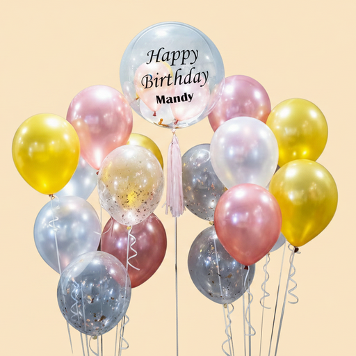 Deluxe Helium Bubble Balloon Bouquet
