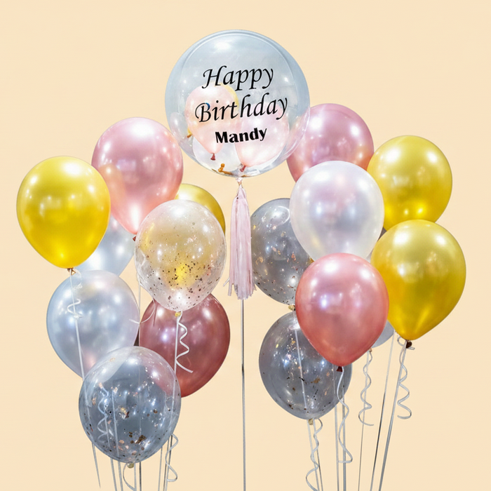 Deluxe Helium Bubble Balloon Bouquet