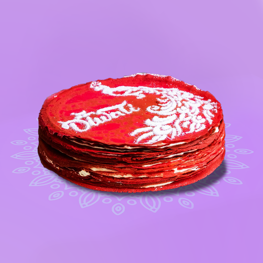 Rangoli Red Velvet Crepe Cake 8 inch