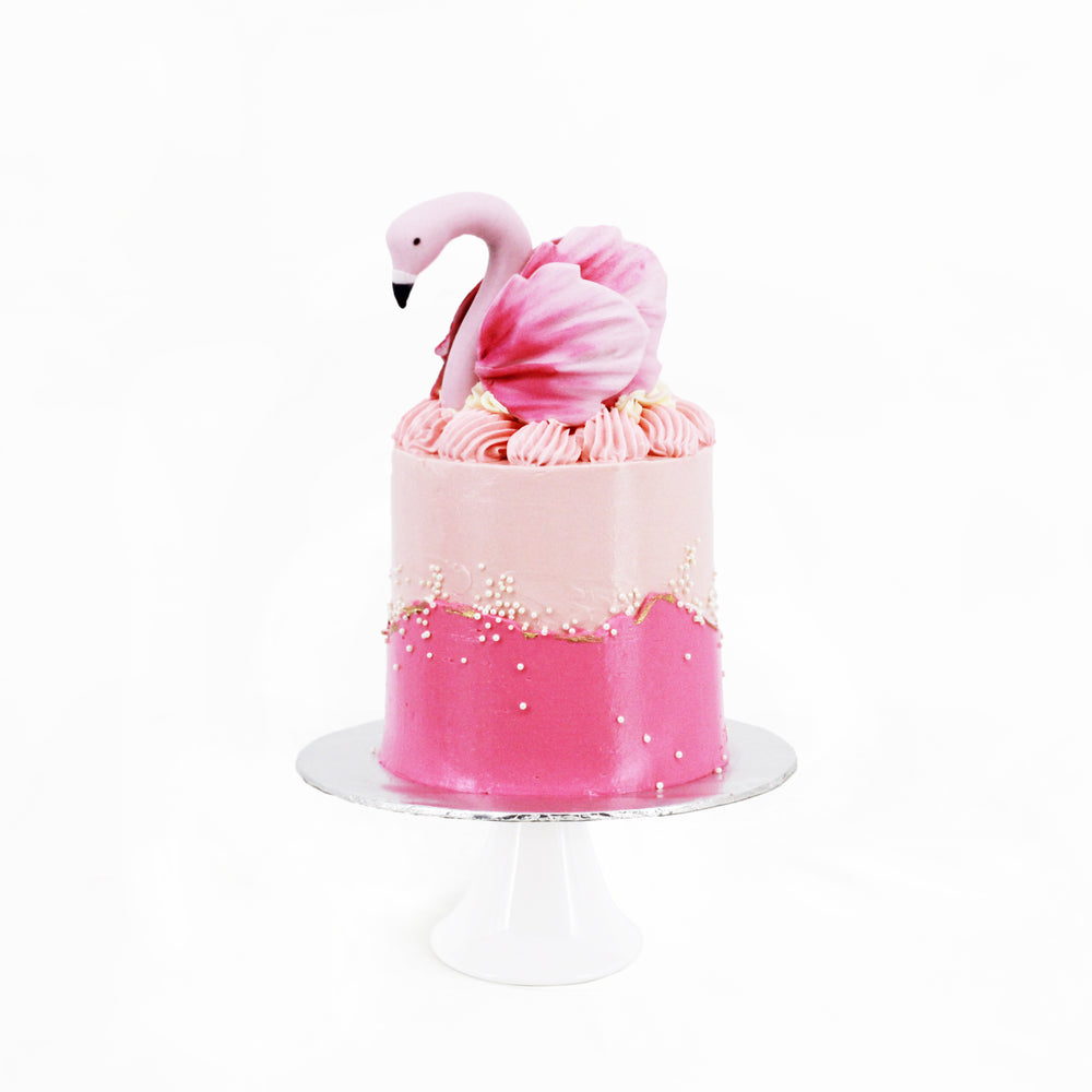 Pink flamingo cake