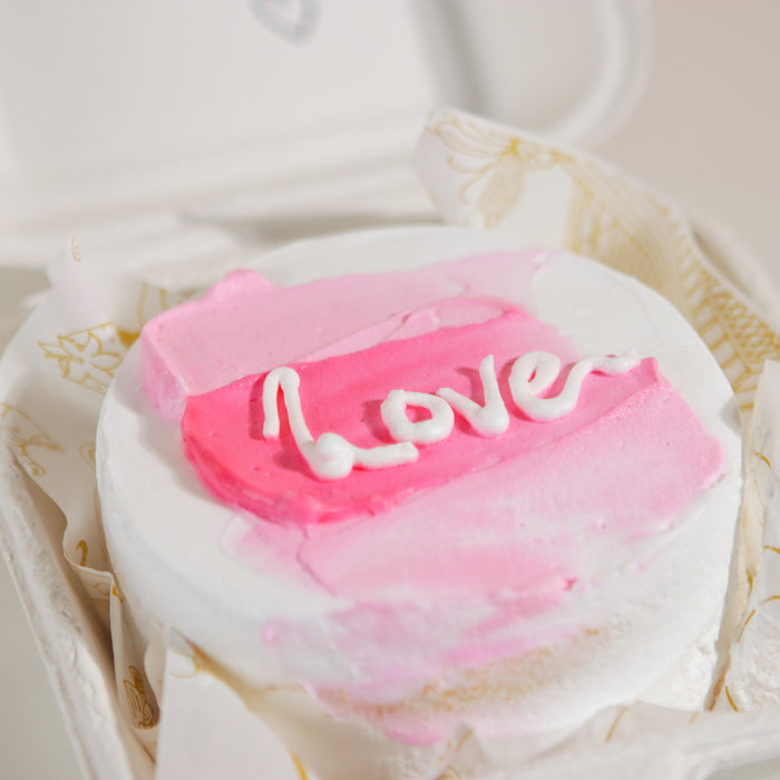 Korean Pink Lunch Box Cake 4 inch - Cake Together - Online Birthday Cake Delivery