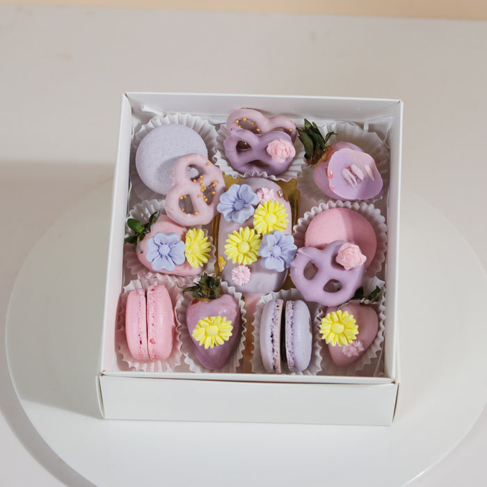 Pastel Floral Themed Mini Dessert Giftbox - Cake Together - Online Birthday Cake Delivery