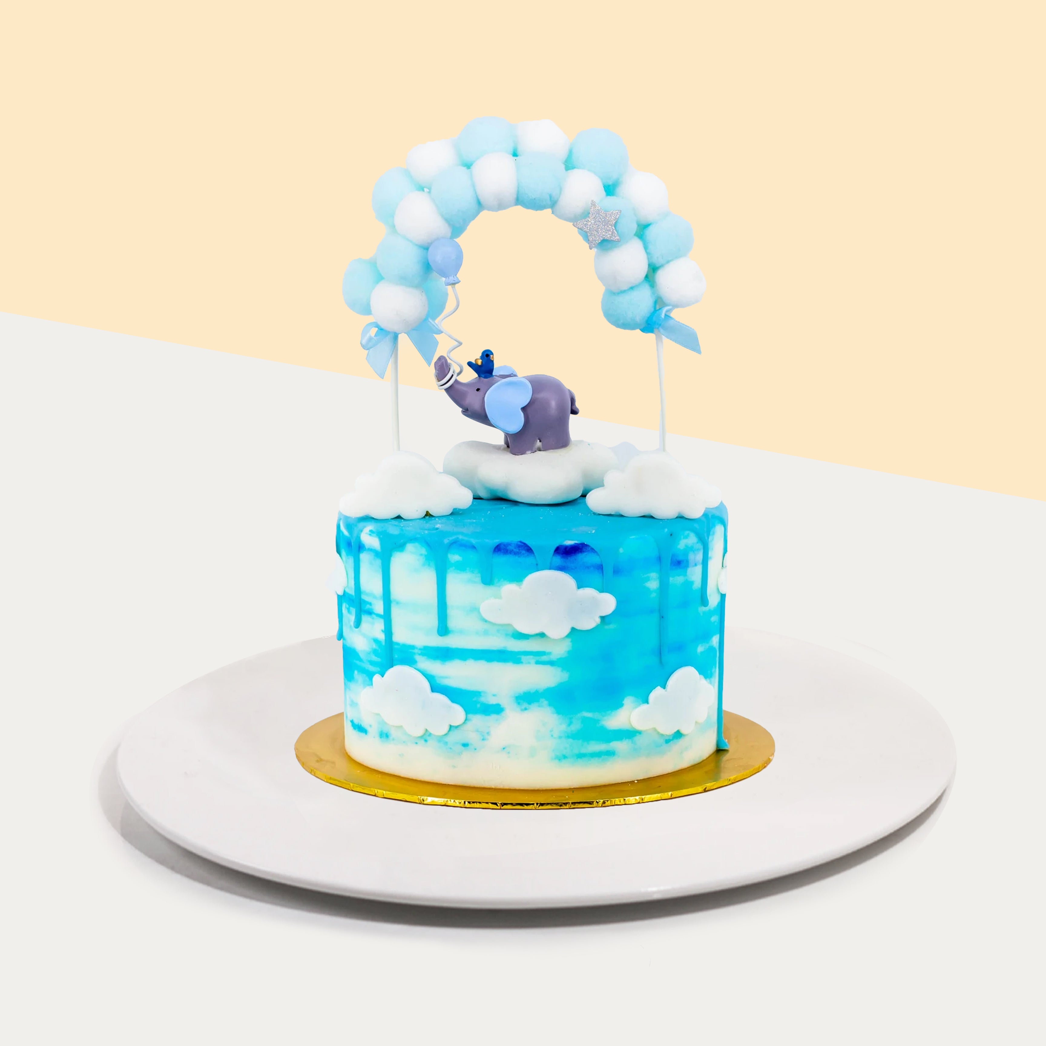 Two Tier Elephant Cake | Blue Elephant Cake | Elephant Birthday Cake –  Liliyum Patisserie & Cafe