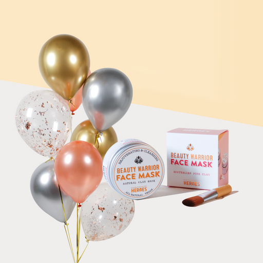 Balloon bundle along with Handmade Heroes Beauty Warrior Face Mask