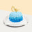 Baby smash cake, decorated in blue rose swirls
