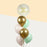 Rose gold, pastel green and pastel pink balloons, along with large Orbz Happy Birthday balloon
