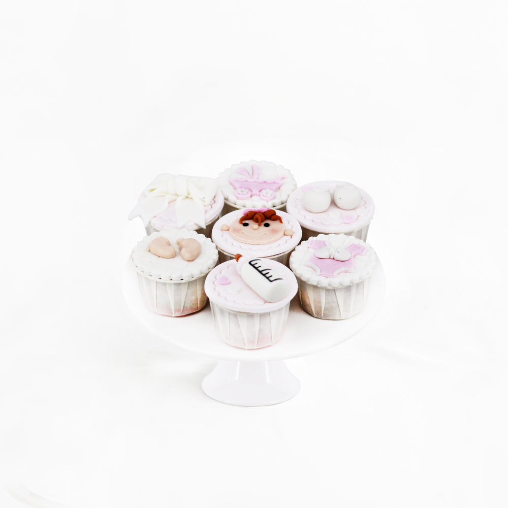 Full Moon cupcakes with baby design elements