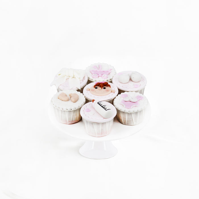Full Moon cupcakes with baby design elements