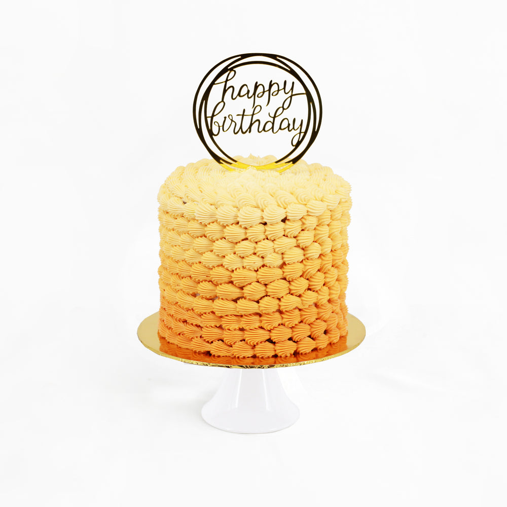 Orange ombre cake with hand piped buttercream