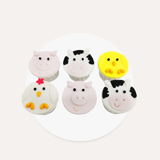 Farm Animal Cupcakes 6 Pieces - Cake Together - Online Birthday Cake Delivery