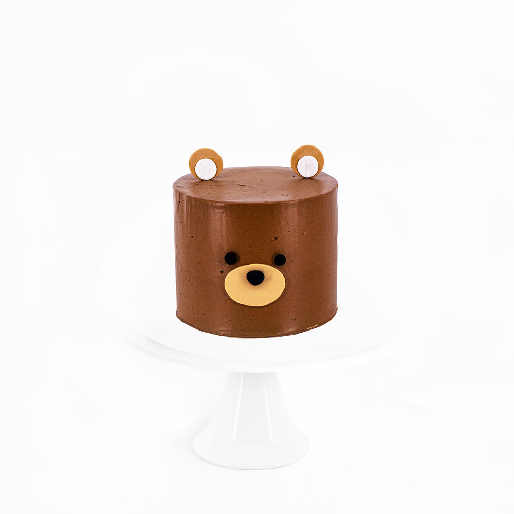 Brown bear cake frosted with buttercream