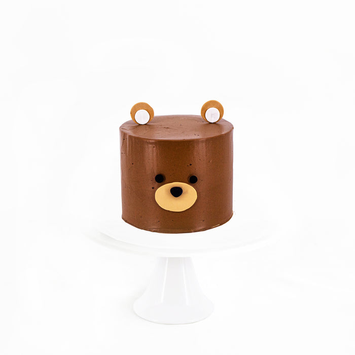 Brown bear cake frosted with buttercream