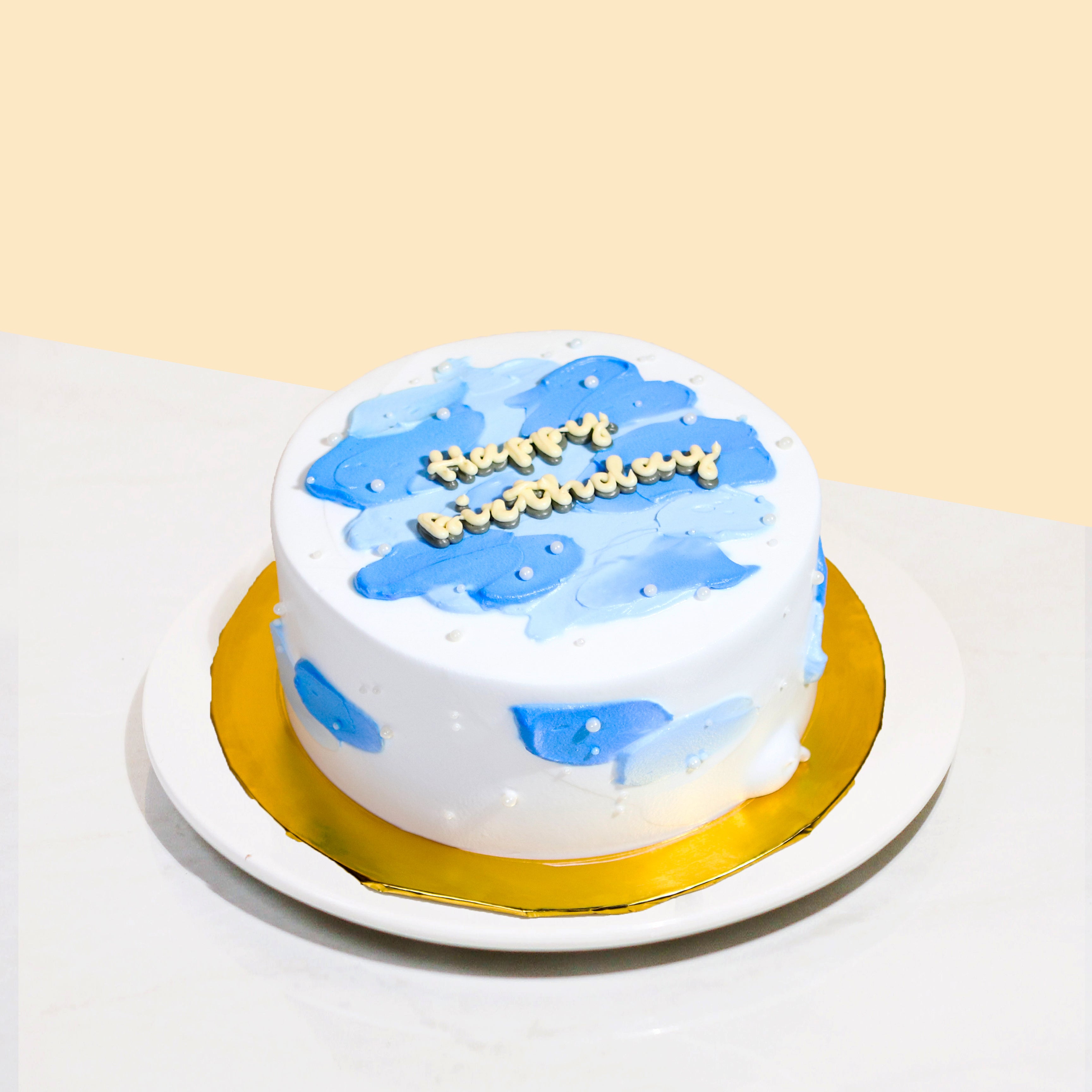 Ombre Blue First Birthday Cake - | kids 1st birthday cake