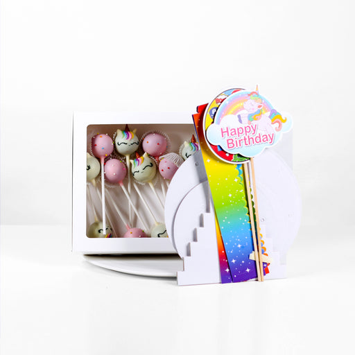 Cake pops with unicorn designs