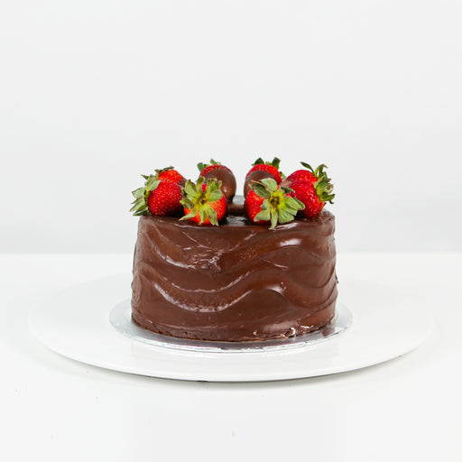 Double chocolate strawberry cake