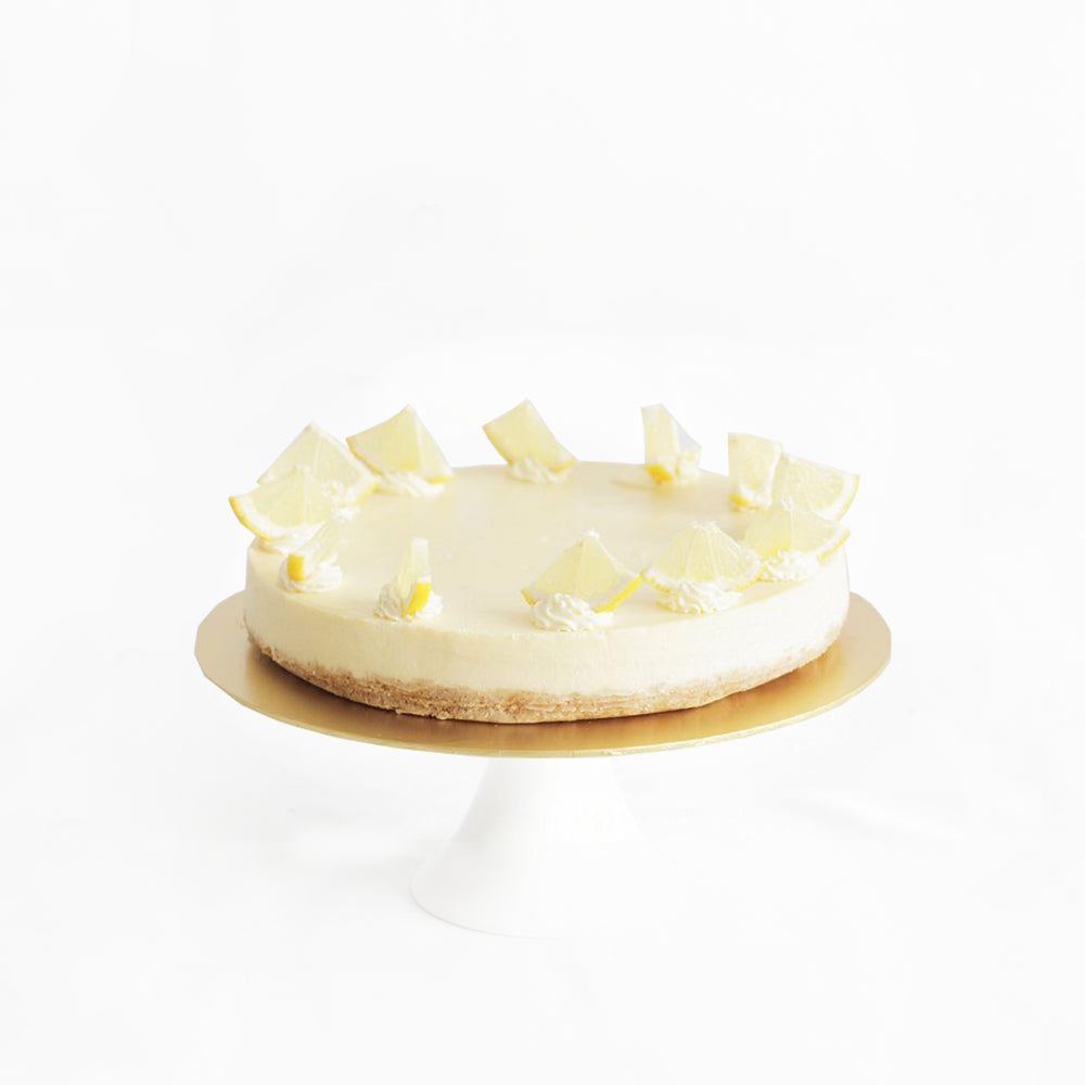Zesty lemon cheesecake with a crunchy biscuit base