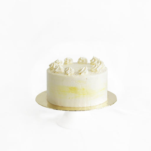 Lemon infused poppyseed butter cake with cream cheese frosting