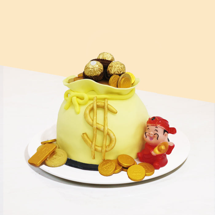Yellow Money Bag Cake 6 inch - Cake Together - Online Birthday Cake Delivery
