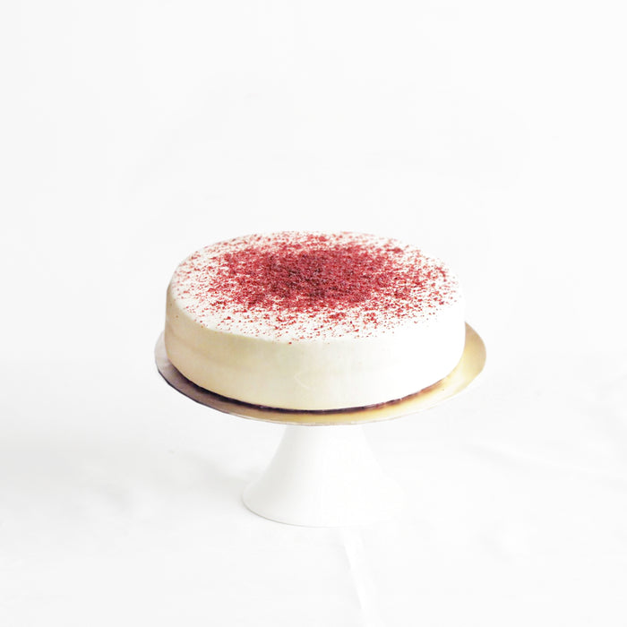 Red velvet cake with cream cheese, and hints of coffee and cocoa