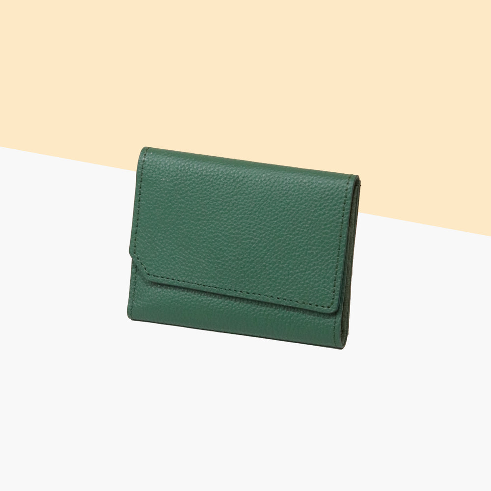 Green leather money holder