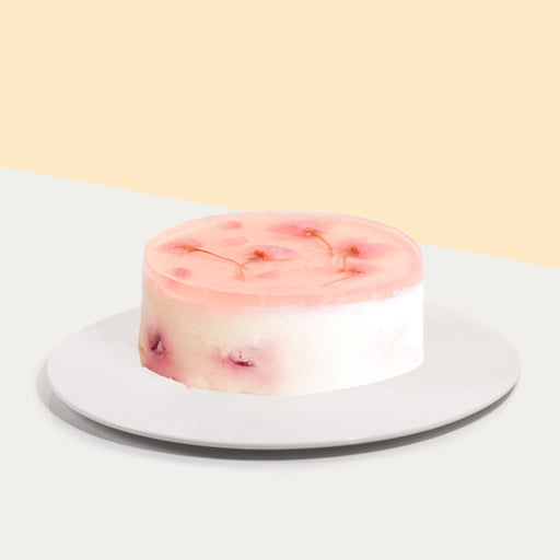 Sakura cake with a layer of jelly on top