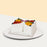 Butterfly shaped cake made with vanilla chiffon, mango filling and panna cotta, topped with fresh fruits