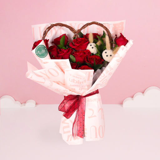 Love You 3000 Fresh Flower Bouquet - Cake Together - Online Birthday Cake Delivery