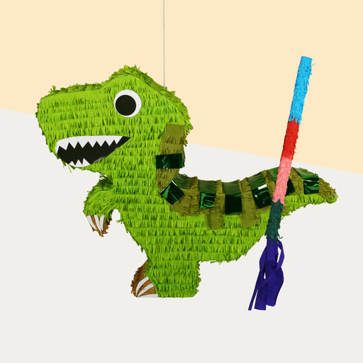Dinosaur pinata filled with candy