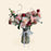 Flower vase with Vintage Roses, Brown Eustomas, Alstromelias, Rice Flowers, Carnations and foliages