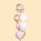 Orbz confetti balloon, along with rose gold, white and pink balloons