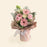 Flower bouquet with Gerbera (also known as Daisy), Avalanche Pink Rose, White Eustoma, Baby Breath