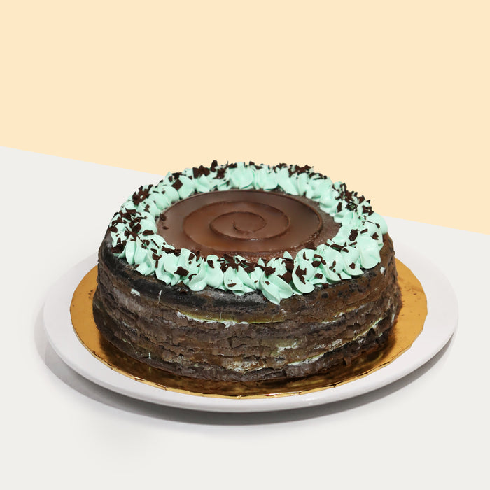 Mint chocolate mille crepe