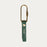 Green leather and brass keyring with engraving