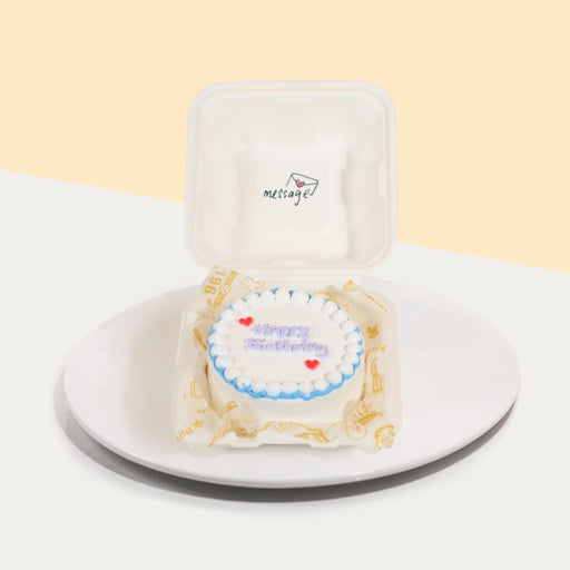 White Blue Bento Cake 4 inch - Cake Together - Online Birthday Cake Delivery
