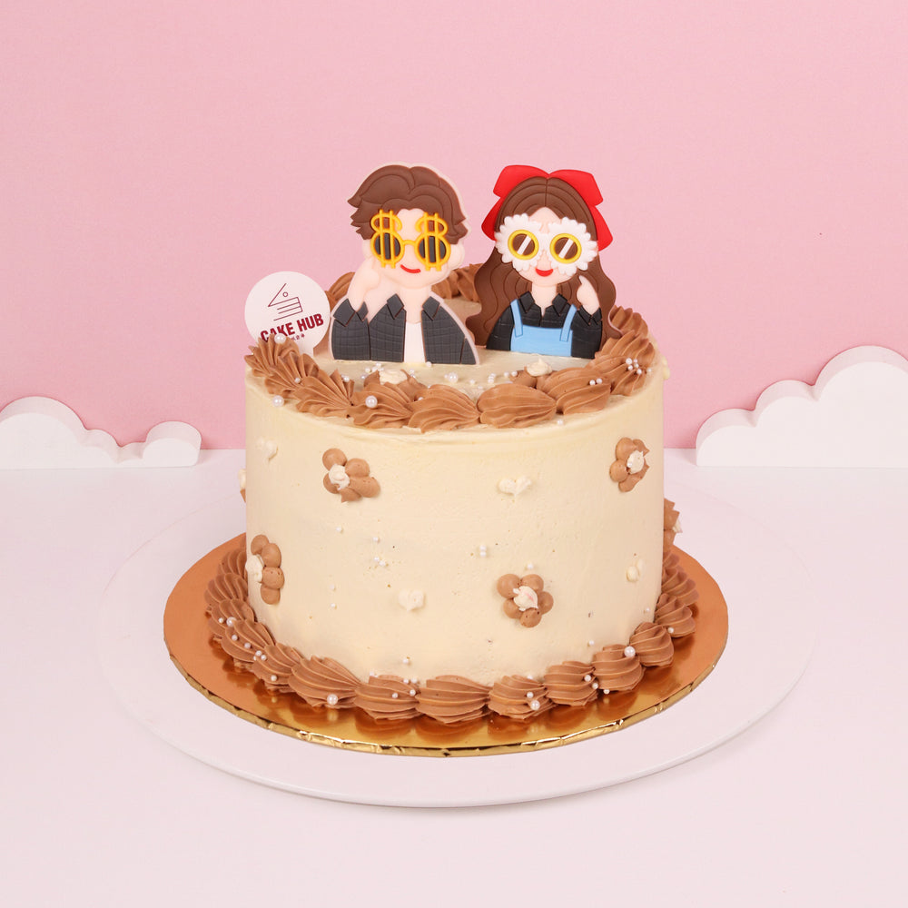 Vintage Couple Cake - Cake Together - Online Birthday Cake Delivery