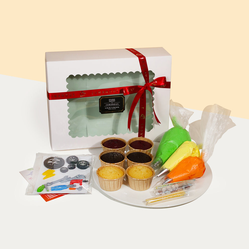DIY Cupcakes kit with car workshop elements