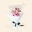 Bouquet of seven roses, wrapped in white paper and black ribbon